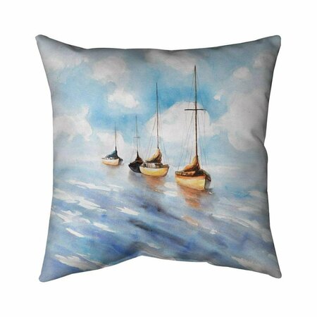 BEGIN HOME DECOR 26 x 26 in. Sailboats in the Sea-Double Sided Print Indoor Pillow 5541-2626-CO75